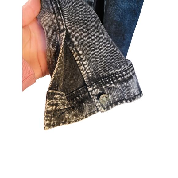 Y2K Grunge Black Acid Wash Denim Jean Shacket Forever 21 Men S Like New - Picture 5 of 7
